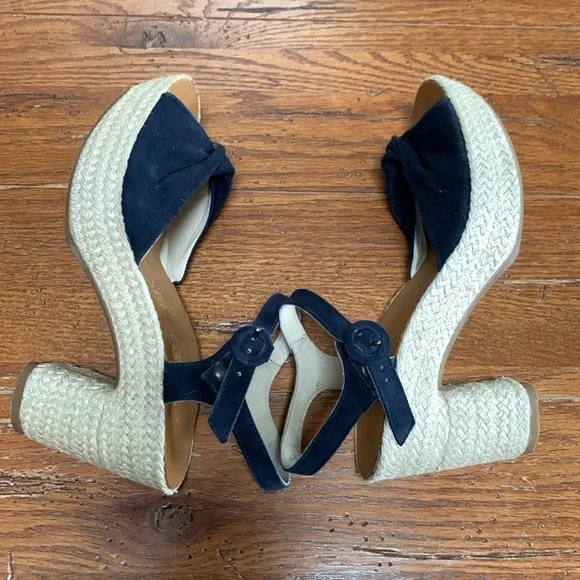 Paul Green Harper Black Suede Platform Sandals Women’s Jute Wrap Heels Size 7.5 - Picture 5 of 14